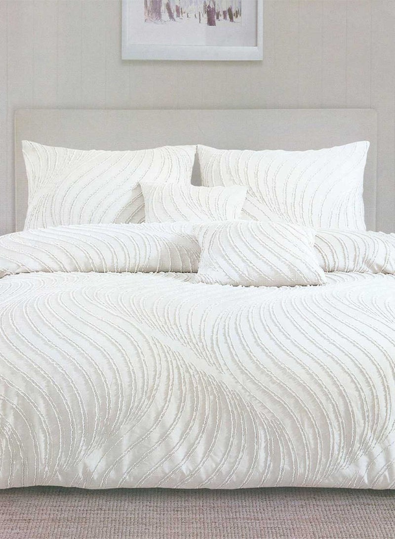 Plain embroidered cotton coverlet 3 pieces, size 220 x 240 cm, model 4104 from Family Bed