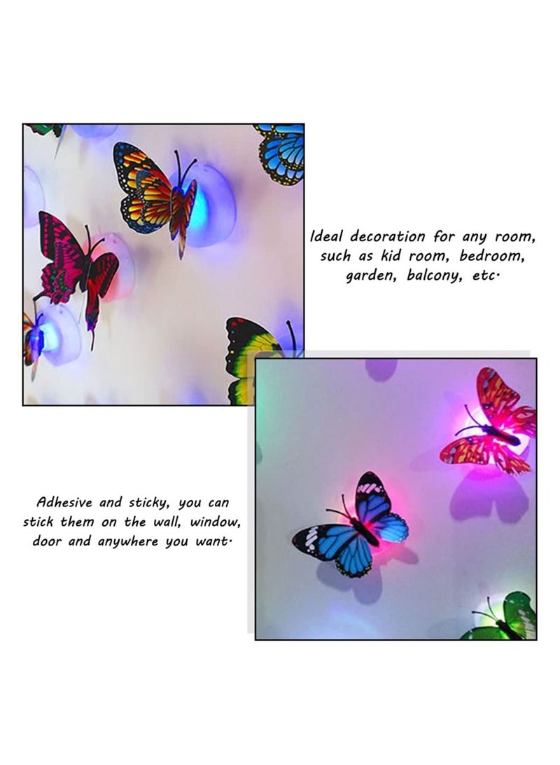 LINGWEI Butterfly Wall Sticker with LED Light Wall Decal 3D Art Removable Mural Decoration Diy Flying Decor For Kids Bedroom Home Party Nursery Classroom Offices Decor(10pcs) - Image 3