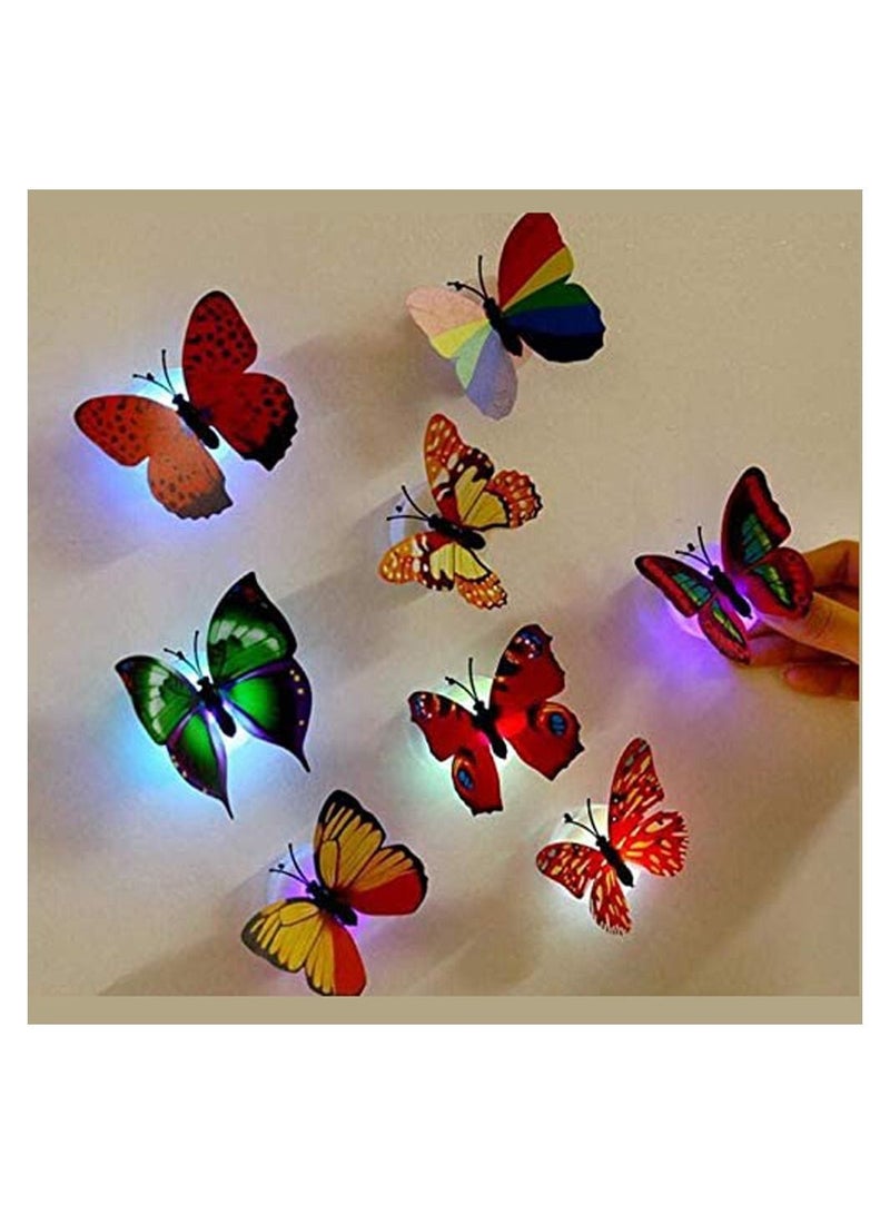 LINGWEI Butterfly Wall Sticker with LED Light Wall Decal 3D Art Removable Mural Decoration Diy Flying Decor For Kids Bedroom Home Party Nursery Classroom Offices Decor(10pcs) - Image 2