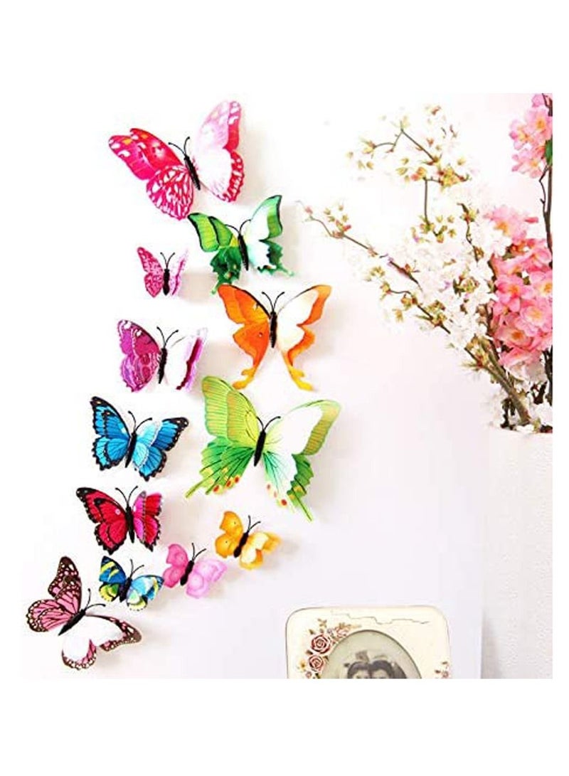 LINGWEI Butterfly Wall Sticker with LED Light Wall Decal 3D Art Removable Mural Decoration Diy Flying Decor For Kids Bedroom Home Party Nursery Classroom Offices Decor(10pcs) - Image 1