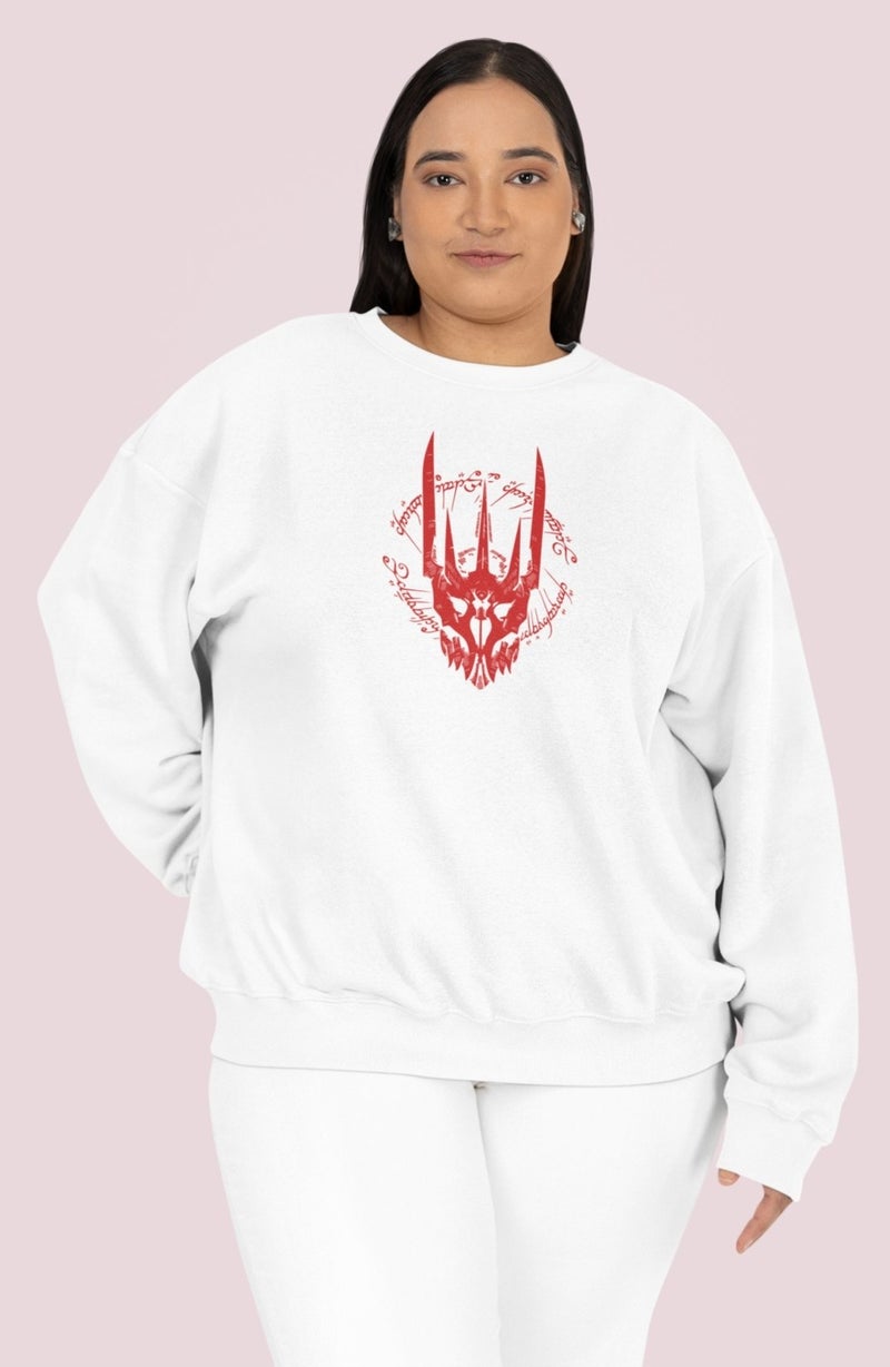Fuddy Moda Fuddy Fashion Lord of the Rings Back Printed Hoodless Sweatshirt, Oversize Lord of Rings Printed Sweat - Image 5