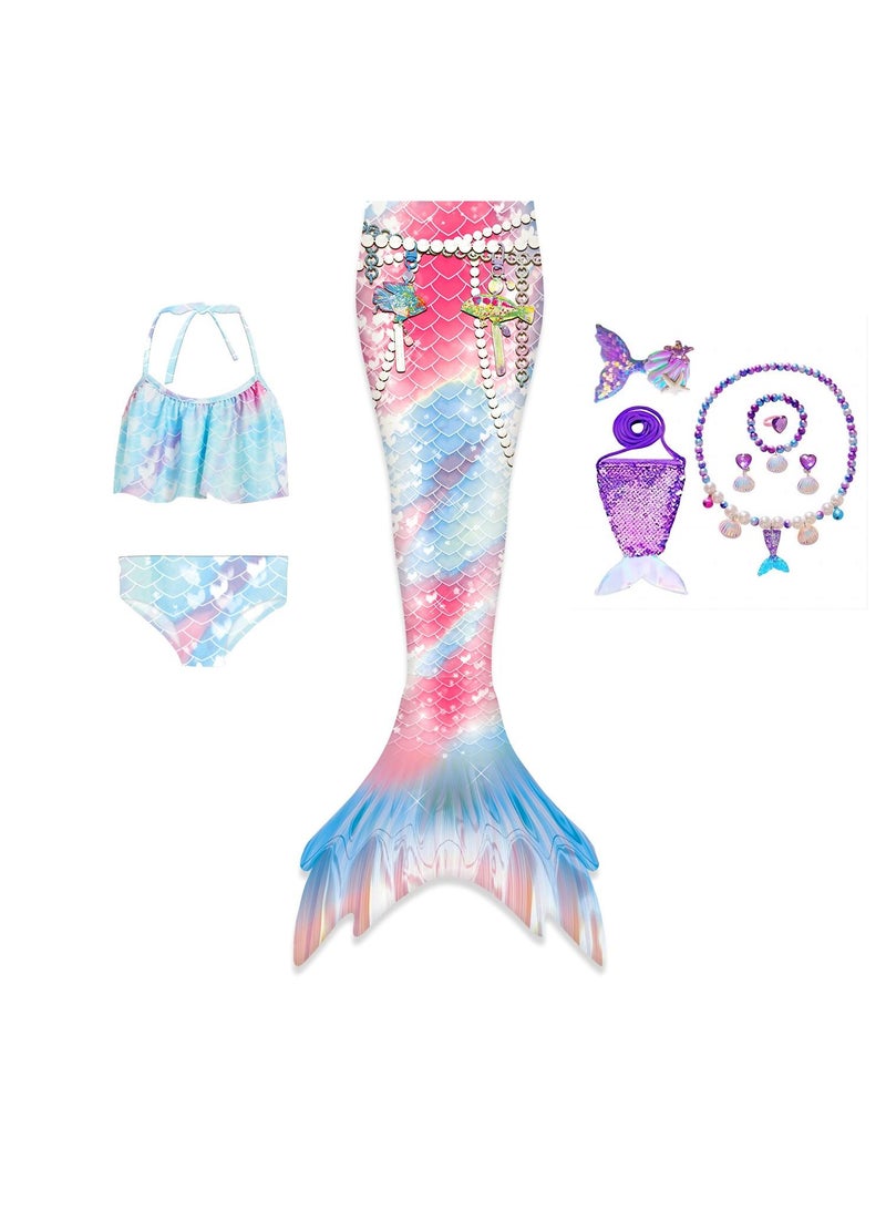 10-Piece Mermaid Tail Swimming Costume Set - Image 1