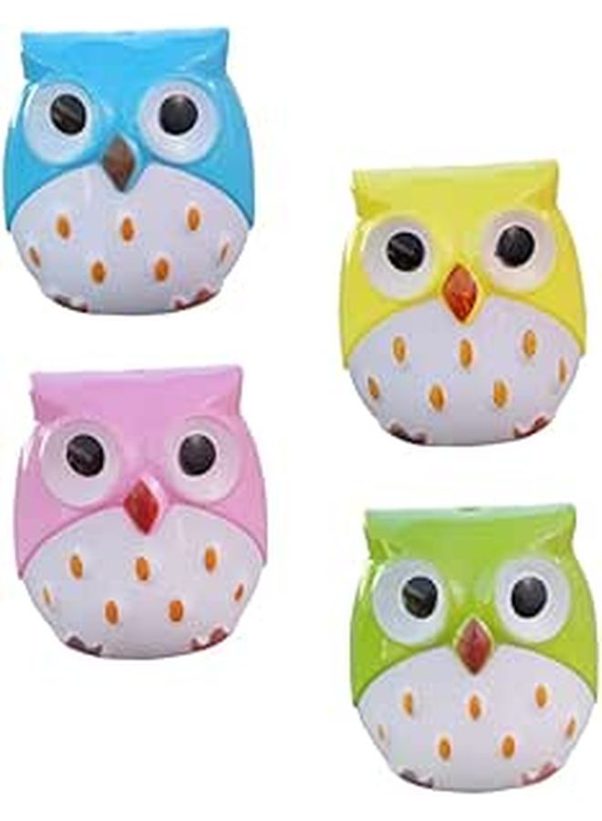Owl Pencil Sharpeners 24 Pack Dual Hole Cute Cartoon Design For Kids Classroom Home Random Color - Image 1