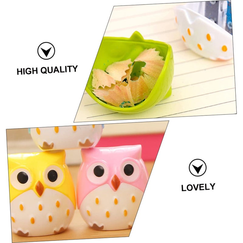 Owl Pencil Sharpeners 24 Pack Dual Hole Cute Cartoon Design For Kids Classroom Home Random Color - Image 5