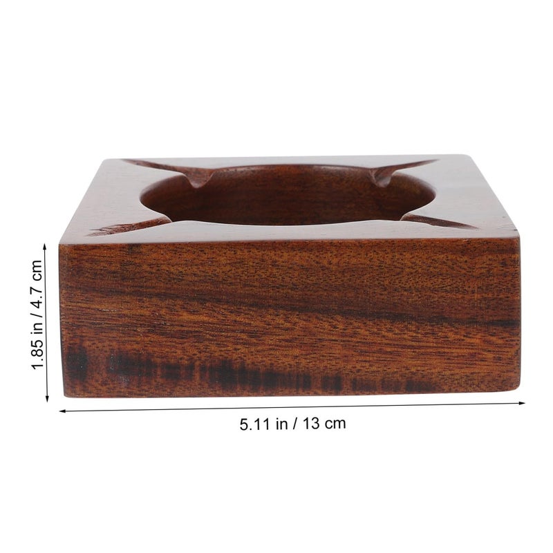 Walnut Wood Ashtray Anti Fall Ash Holder Desktop Decorative Home Storage Container - Image 3