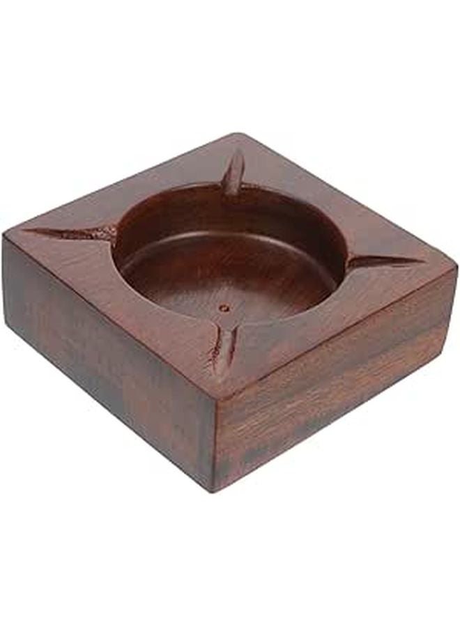 Walnut Wood Ashtray Anti Fall Ash Holder Desktop Decorative Home Storage Container - Image 1