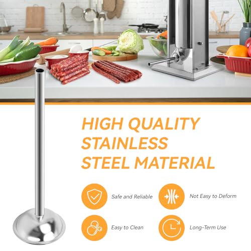 Magluv 10mm Stainless Steel Sausage Stuffing Tube, Sausage Stuffer Funnels for #5 Sausage Stuffers,10mm Stuffing Horn Fit for Hakka, Lem and Other Brands Manual/Electric Sausage Stuffer - Image 3