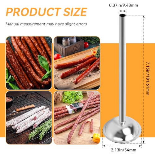 Magluv 10mm Stainless Steel Sausage Stuffing Tube, Sausage Stuffer Funnels for #5 Sausage Stuffers,10mm Stuffing Horn Fit for Hakka, Lem and Other Brands Manual/Electric Sausage Stuffer - Image 2
