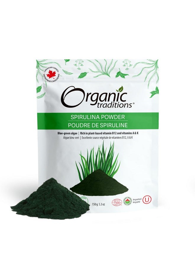 Organic Traditions - Spirulina Powder Organic Green Spirulina Powder Vegan Non-Gmo Superfood, 5.3Oz (150G) Bag, 50 Servings Per Bag - Image 1