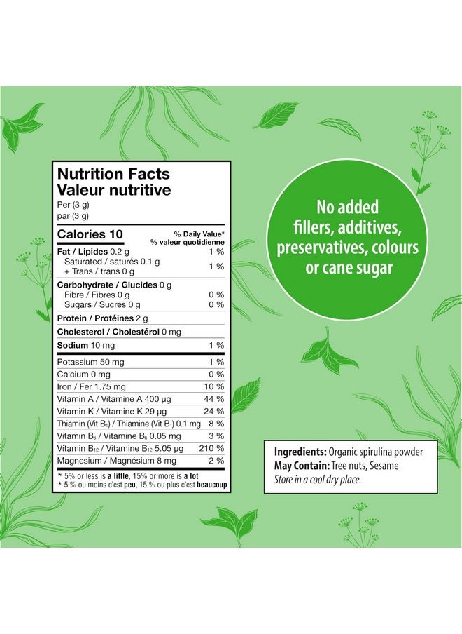 Organic Traditions - Spirulina Powder Organic Green Spirulina Powder Vegan Non-Gmo Superfood, 5.3Oz (150G) Bag, 50 Servings Per Bag - Image 1
