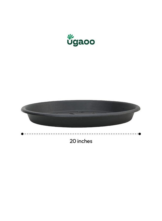 Ugaoo UV Treated Gardening Plastic Tray (Plate/Saucer) for Pots - 20 inch, Black Color, Set of 3 | Tray for Plants Pot for Indoor Home Decor & Outdoor Garden & Balcony - Image 5