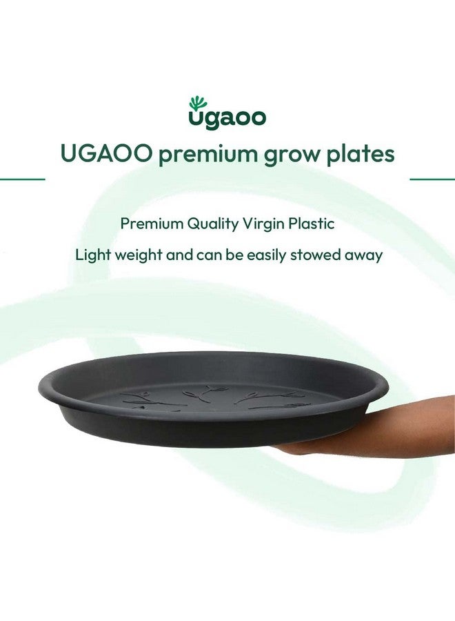 Ugaoo UV Treated Gardening Plastic Tray (Plate/Saucer) for Pots - 20 inch, Black Color, Set of 3 | Tray for Plants Pot for Indoor Home Decor & Outdoor Garden & Balcony - Image 2