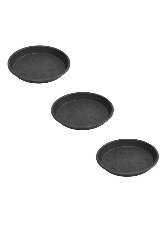 Ugaoo UV Treated Gardening Plastic Tray (Plate/Saucer) for Pots - 20 inch, Black Color, Set of 3 | Tray for Plants Pot for Indoor Home Decor & Outdoor Garden & Balcony - Image 1
