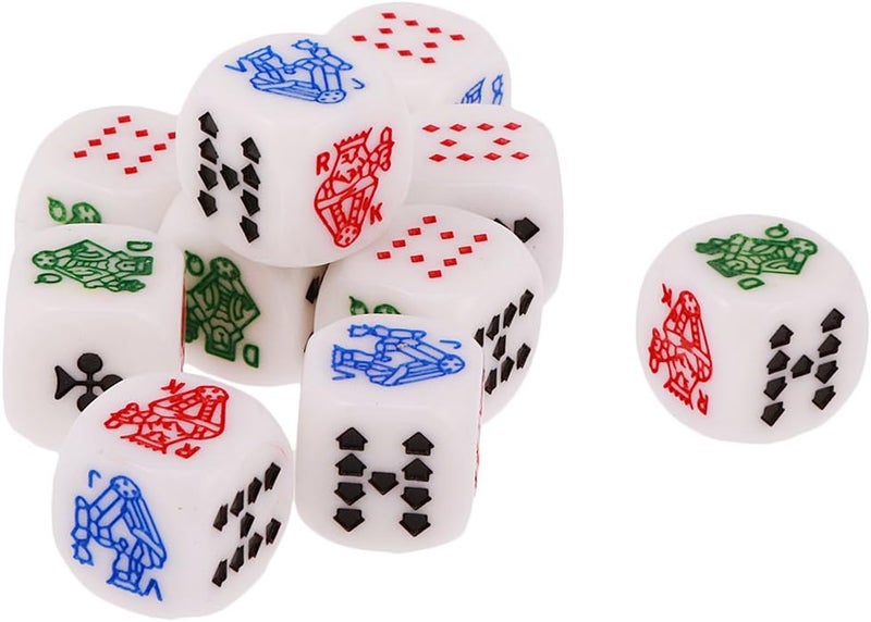 klarako 10pcs 12mm Six Sided D6 Poker Dice For Poker Card Casino Liar's Dice Games - Image 5