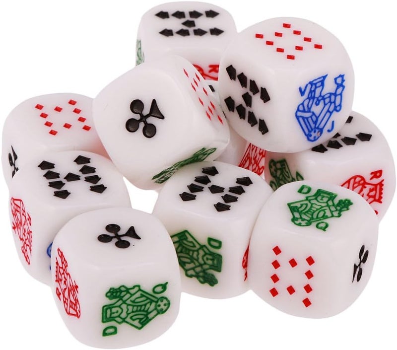 klarako 10pcs 12mm Six Sided D6 Poker Dice For Poker Card Casino Liar's Dice Games - Image 2