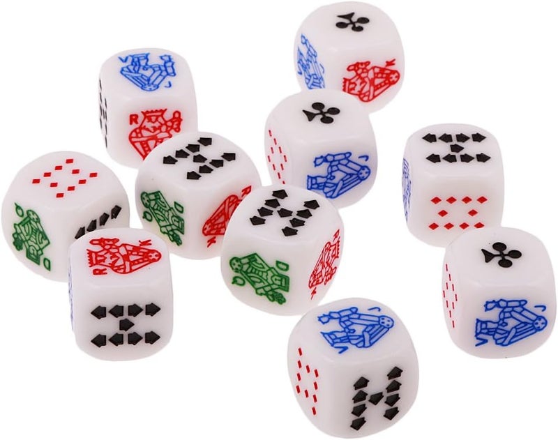klarako 10pcs 12mm Six Sided D6 Poker Dice For Poker Card Casino Liar's Dice Games - Image 4