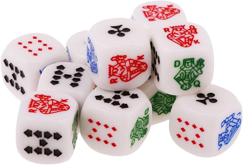 klarako 10pcs 12mm Six Sided D6 Poker Dice For Poker Card Casino Liar's Dice Games - Image 3