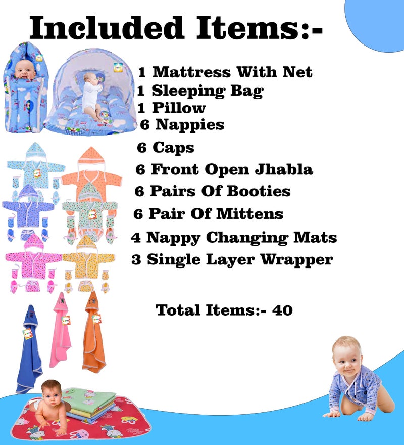Bantoo 33 in 1 New Born Baby Products All | Gift Packs | Maternity Kit | Baby Shower | Infants Grooming | Baby Bedding | Clothes | Essential Items | Gifts Combo | Boys & Girls (0-6 Months) - Image 3