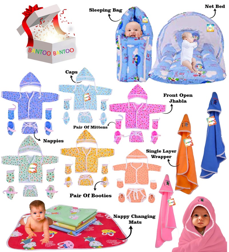Bantoo 33 in 1 New Born Baby Products All | Gift Packs | Maternity Kit | Baby Shower | Infants Grooming | Baby Bedding | Clothes | Essential Items | Gifts Combo | Boys & Girls (0-6 Months) - Image 2