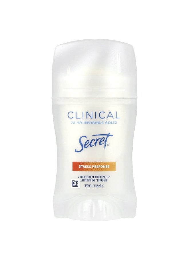 Secret - Secret, Clinical, 72 Hr Invisible Solid, Antiperspirant/Deodorant, Stress Response, 1.6 oz (45 g) - Image 1
