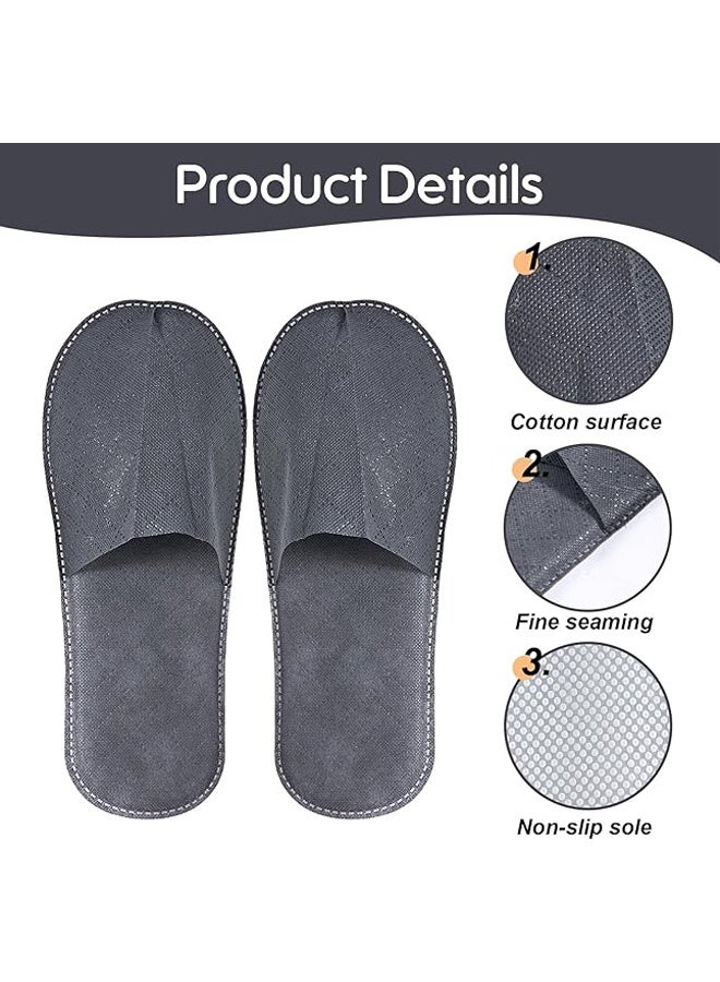 DUNISO 20 زوج من النعال القابلة للاستخدام مرة واحدة للاستخدام المنزلي النعال المحمولة للسفر غير قابلة للانزلاق مغلقة من الأمام للضيوف غير قابلة للانزلاق ناعمة للغاية وخفيفة الوزن للسفر، ضيوف الحفلات، الفنادق والسبا - Image 2