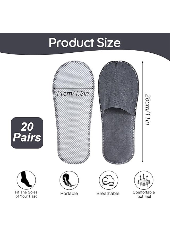 DUNISO 20 زوج من النعال القابلة للاستخدام مرة واحدة للاستخدام المنزلي النعال المحمولة للسفر غير قابلة للانزلاق مغلقة من الأمام للضيوف غير قابلة للانزلاق ناعمة للغاية وخفيفة الوزن للسفر، ضيوف الحفلات، الفنادق والسبا - Image 4