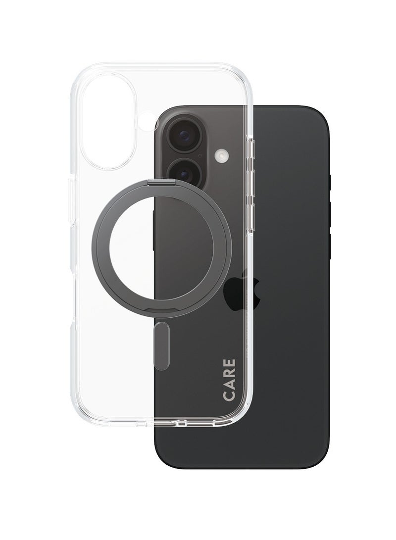 PanzerGlass حافظة هاتف CARE من PanzerGlass® لهاتف Apple iPhone 16 مع قاعدة مغناطيسية سوداء، حماية مختبرة ضد السقوط، بلاستيك معاد تدويره، ضمان ضد الاصفرار، حماية معززة للكاميرا - Image 2