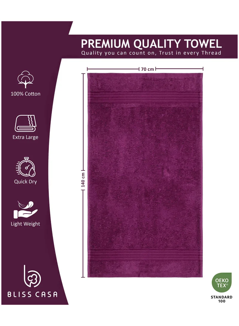 Bliss Casa Bliss Casa 4-Piece Bath Towels, 100% Combed Cotton 550 GSM Superior Quality, Quick Dry Highly Absorbent Thick Soft Hotel Towles for Bath And Spa Bathroom Towel Set 70x140cm