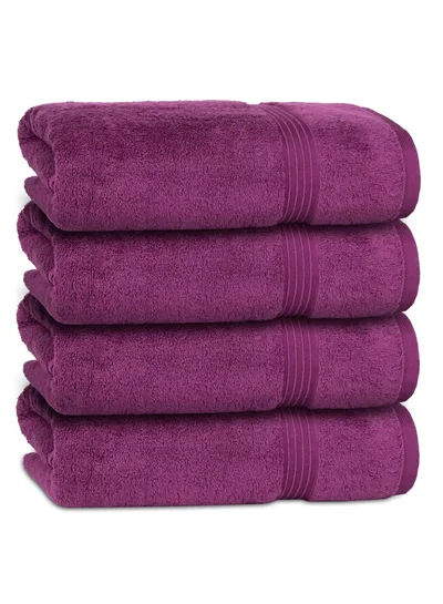 Bliss Casa Bliss Casa 4-Piece Bath Towels, 100% Combed Cotton 550 GSM Superior Quality, Quick Dry Highly Absorbent Thick Soft Hotel Towles for Bath And Spa Bathroom Towel Set 70x140cm