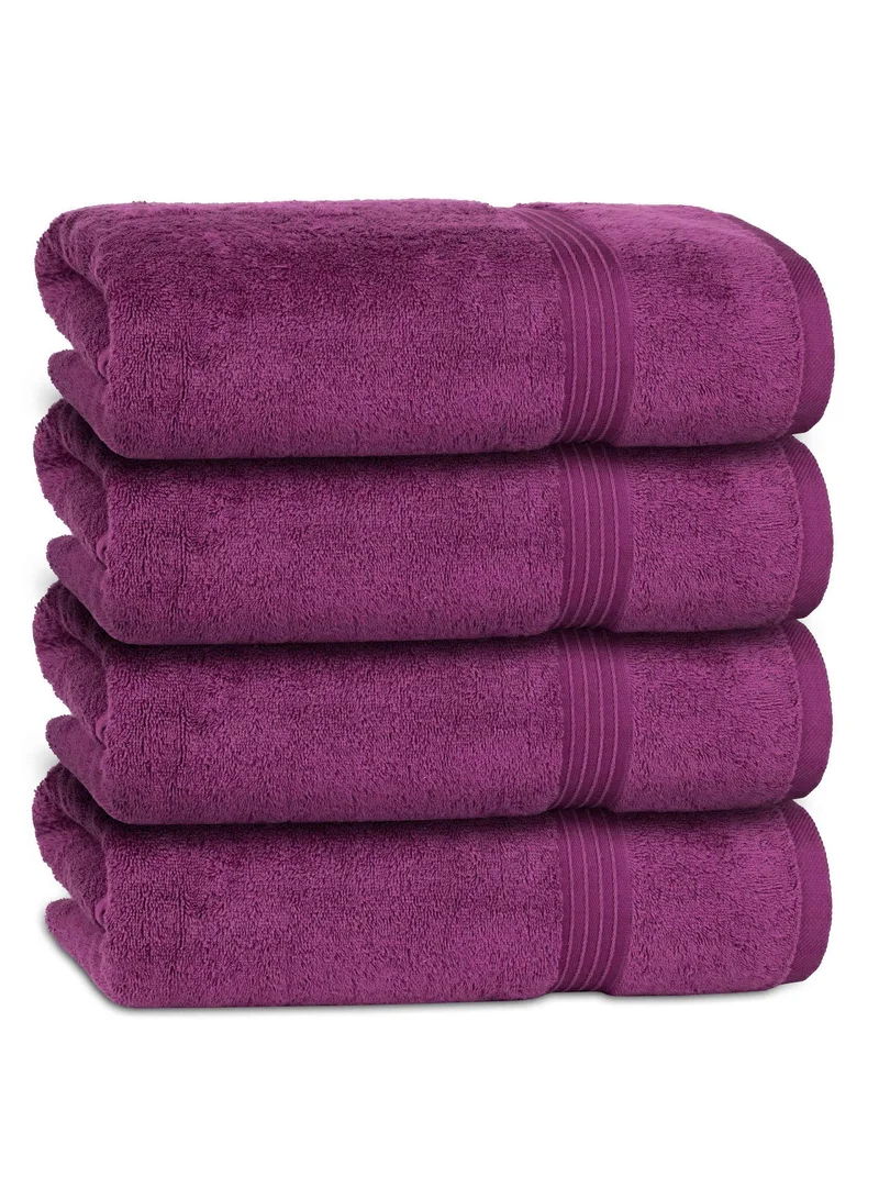 Bliss Casa Bliss Casa 4-Piece Bath Towels, 100% Combed Cotton 550 GSM Superior Quality, Quick Dry Highly Absorbent Thick Soft Hotel Towles for Bath And Spa Bathroom Towel Set 70x140cm
