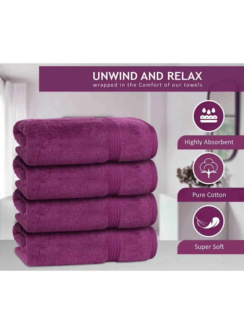 Bliss Casa Bliss Casa 4-Piece Bath Towels, 100% Combed Cotton 550 GSM Superior Quality, Quick Dry Highly Absorbent Thick Soft Hotel Towles for Bath And Spa Bathroom Towel Set 70x140cm