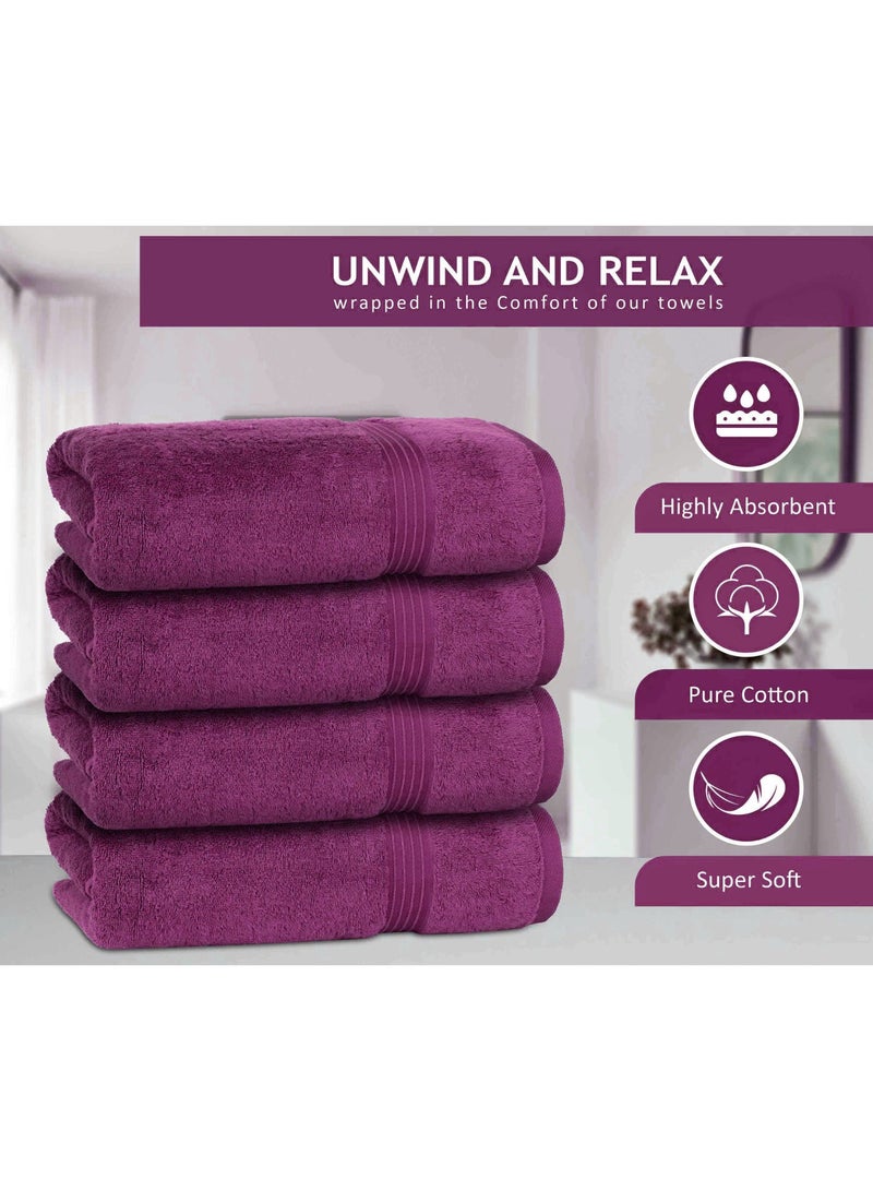 Bliss Casa 4-Piece Bath Towels, 100% Combed Cotton 550 GSM Superior Quality, Quick Dry Highly Absorbent Thick Soft Hotel Towles for Bath And Spa Bathroom Towel Set 70x140cm - Image 3