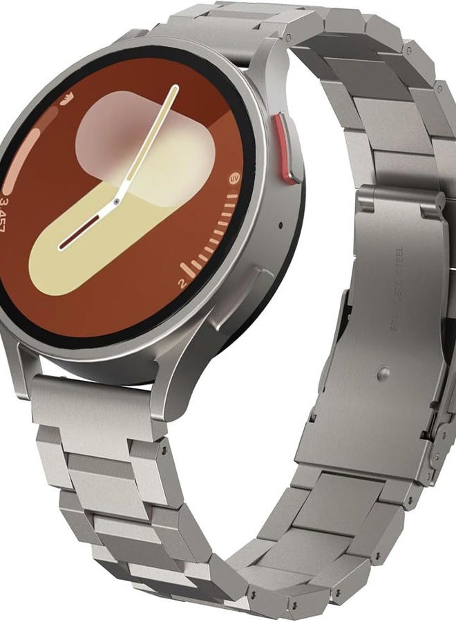 WINGLE for Samsung Galaxy Watch 7 6 5 4 Band Watch 6 Classic 47mm Bands 5 Pro Galaxy Watch 4 Classic FE Band 45mm 43mm 44mm 40mm 46mm 42mm Men 20mm Stainless Steel Band Galaxy Watch 3 41mm, Titanium - Image 1