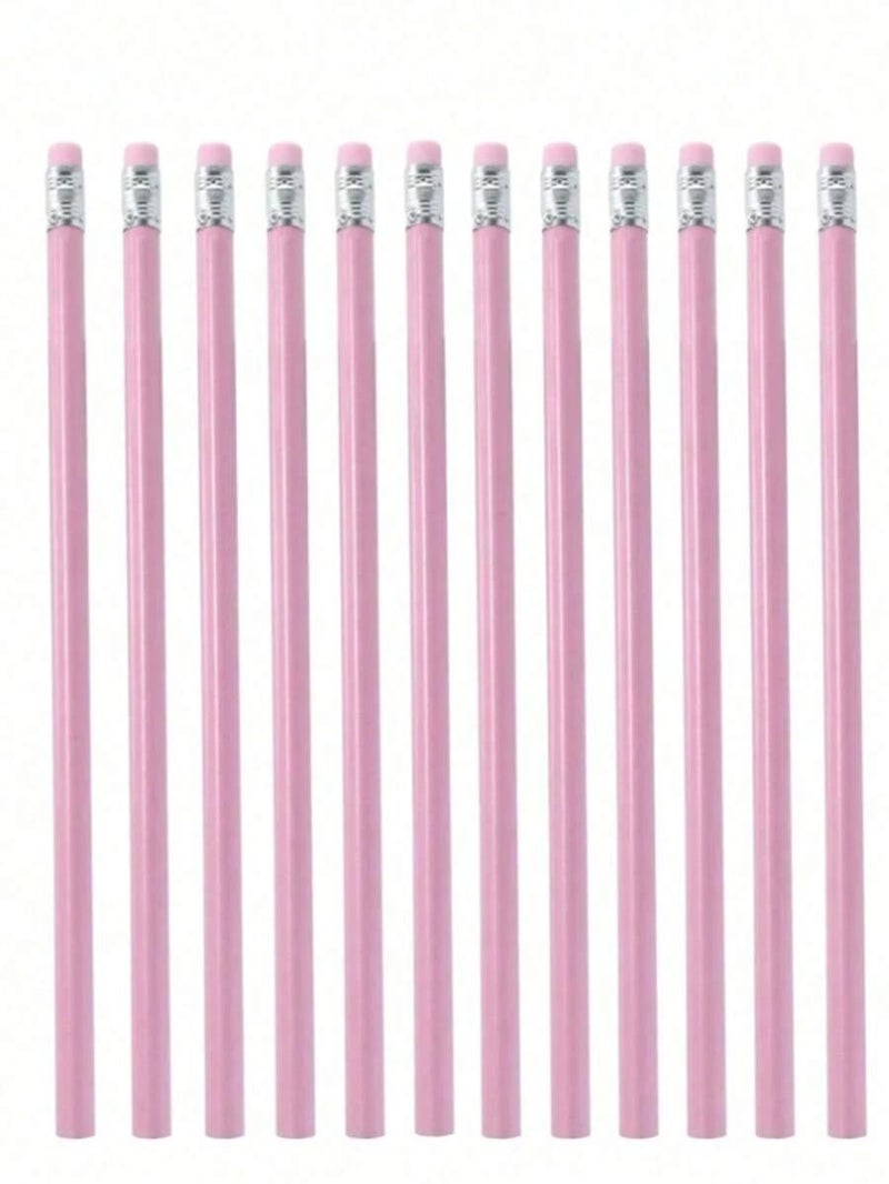 Shein Pink Graphite Drawing Pencil, Charcoal Pencil, and Eraser Set for School, Art, Design, Weddings, Office Supplies, New Year, Valentine's Day, Back to School - 10 Pieces/Pink - Image 3