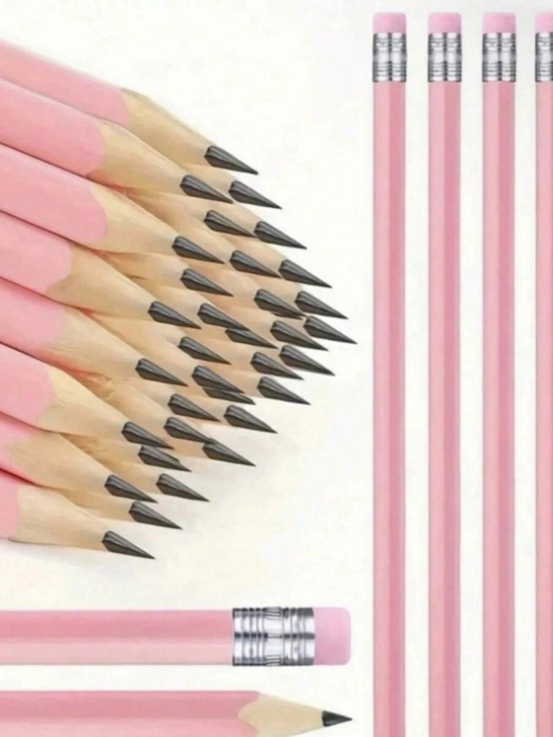 Shein Pink Graphite Drawing Pencil, Charcoal Pencil, and Eraser Set for School, Art, Design, Weddings, Office Supplies, New Year, Valentine's Day, Back to School - 10 Pieces/Pink - Image 1