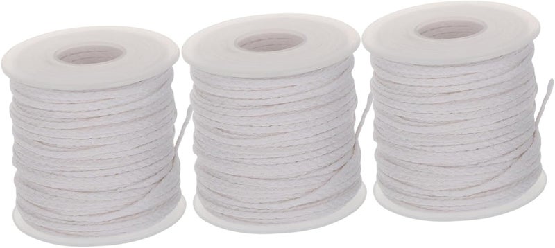 DOITOOL 3 Rolls Cotton Wicks for Oil Lamps and Candle Making 61m Braided Cotton Cord Replacement for Kerosene Lanterns DIY Craft Spool for Home Candle Crafting - Image 1