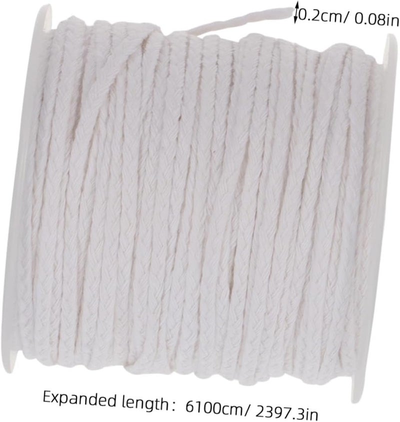 DOITOOL 3 Rolls Cotton Wicks for Oil Lamps and Candle Making 61m Braided Cotton Cord Replacement for Kerosene Lanterns DIY Craft Spool for Home Candle Crafting - Image 2