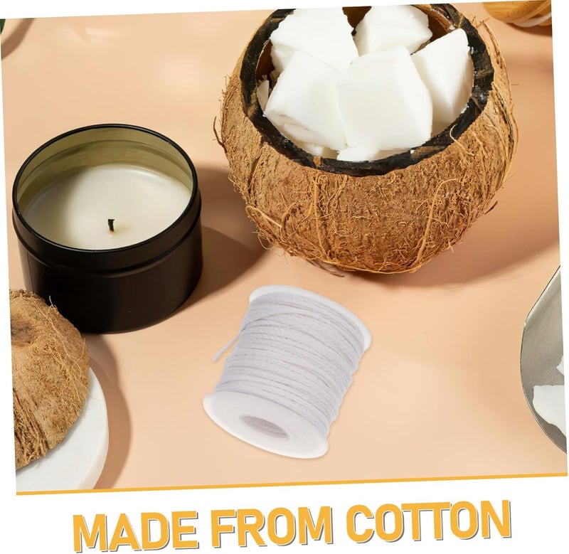 DOITOOL 3 Rolls Cotton Wicks for Oil Lamps and Candle Making 61m Braided Cotton Cord Replacement for Kerosene Lanterns DIY Craft Spool for Home Candle Crafting - Image 3