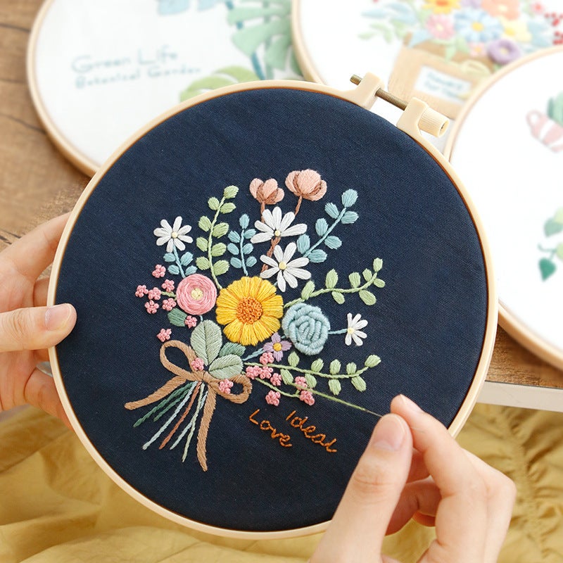 New Embroidery Diy Simple Beginner Training Material Package Su Embroidery Hunan Embroidery Cross Stitch French Production Beginner - Image 2