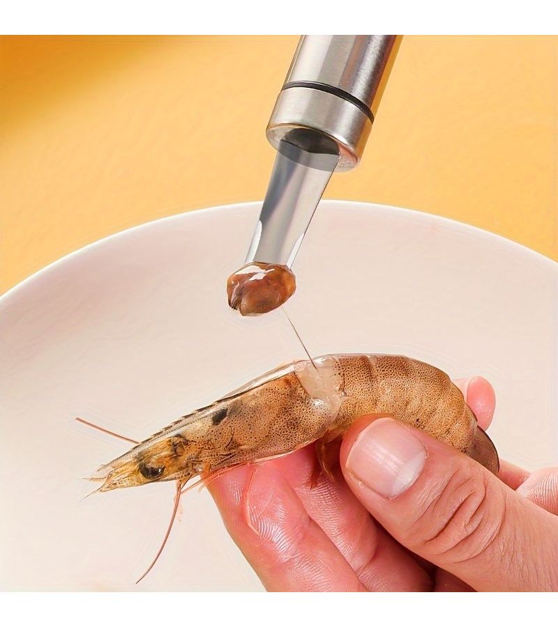 Round Shank Stainless Steel Shrimp Deveiner Tool Seafood Peeler Cleaner - Image 4