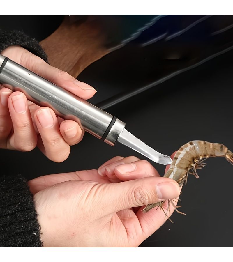 Round Shank Stainless Steel Shrimp Deveiner Tool Seafood Peeler Cleaner - Image 2