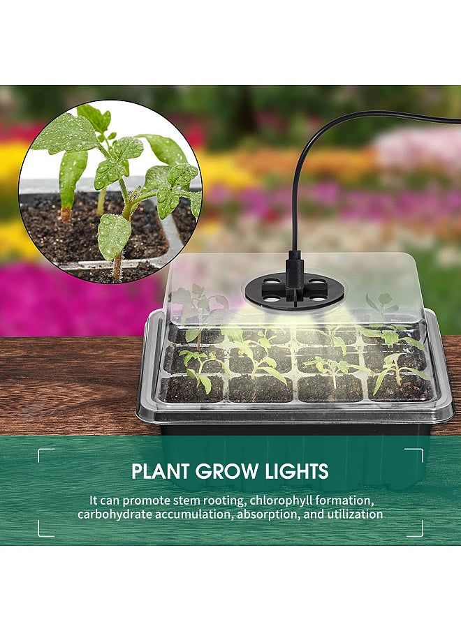 Generic 5PCS Plant Germination Starter Tray, With Grow Lights, for Planting, 60 Plant Cells Organic Plant Starter Kit, with 5 Labels 2 Transplanting Tool  - Image 5