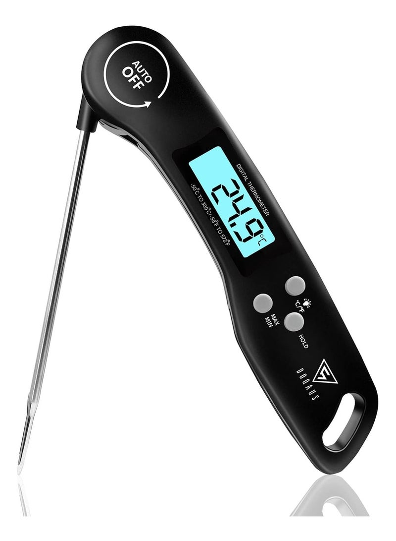 general Digital meat thermometer, instant read food thermometer with backlit LCD screen, foldable long probe and automatic on/off, perfect for kitchen, grill, water, meat, milk, cooking food - Image 1