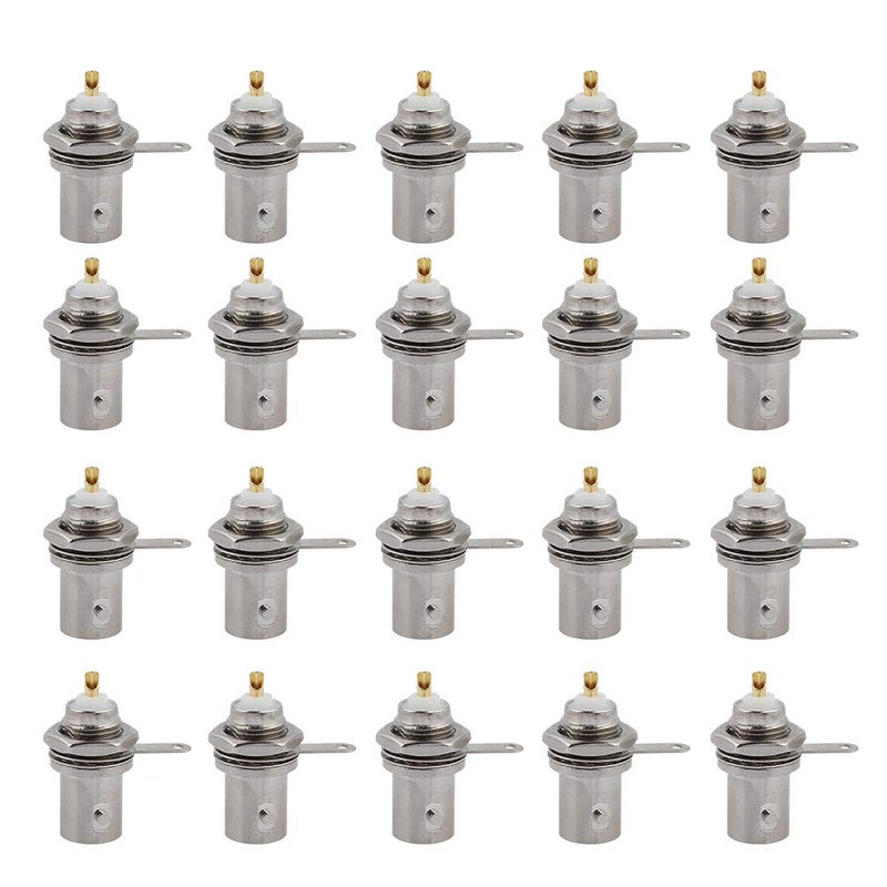 Ashata 20PCS BNC Female Connectors Panel Mount for Monitor Equipment Professional Chassis Accessories Female Bulkhead for Video Applications