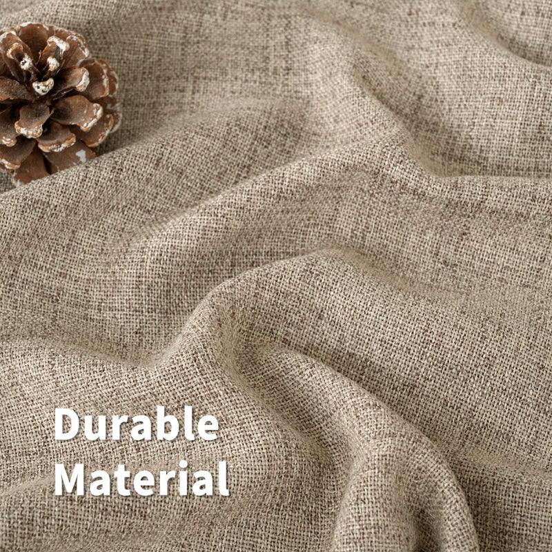 BGment 102 Inches Long Linen Curtains for Living Room, Oatmeal Rod Pocket Textured Burlap Drapes Floor Length Light Filtering for Bedroom Dining Room Back Tab, 2 Panel Set, Each Panel 52 Inch Wide - Image 5