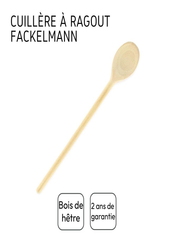 Fackelmann 056751 Ragoul Spoon, Wooden Spoon with Long Handle, Large Wooden Spoon, Kitchen Utensil, Wood, 30 x 4.5 cm - Image 4