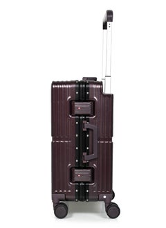 MORANO Morano Modern Carry-on Aluminum Frame Polycarbonate Luggage with Four Universal Wheels and Combination Lock (Burgundy) Size: 35 CM X 24 CM X 55 CM  - Image 2