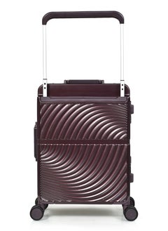 MORANO Morano Modern Carry-on Aluminum Frame Polycarbonate Luggage with Four Universal Wheels and Combination Lock (Burgundy) Size: 35 CM X 24 CM X 55 CM  - Image 3
