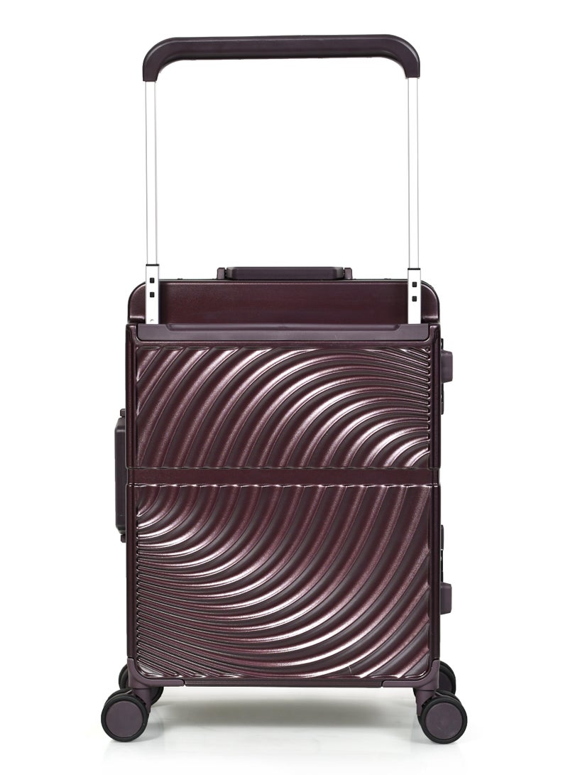 مورانو شنطة سفر ورانو العصرية بإطار من الألمنيوم خفيفة الوزن من مادة البولي كاربونيت الصلبة باربع بعجلات دوارة مع قفل مدمج من TSA (عنابي) مقاسات طول 35 سم*عرض 24 سم*إرتفاع 55 سم - Image 3