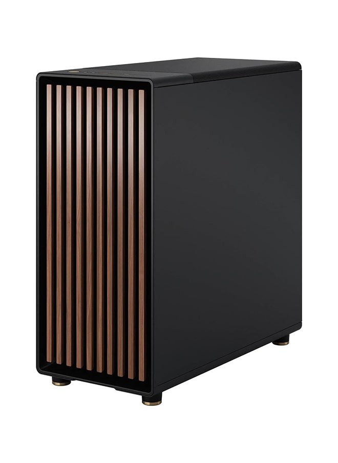 Fractal Design - North Mid-Tower Case with Mesh Side Panel, Real Wood Front Panels (Walnut/Oak), Fine Mesh Ventilation, Spacious Interior for ATX/Micro-ATX/ITX, Supports Up to 360mm Radiator, Tool-Free Drive Mounting, Optimized Airflow, Premium Build, Quiet Operation, Top-Access Design, High-Quality Steel and Plastic Construction, Charcoal Black | FD-C-NOR1C-01 - Image 1